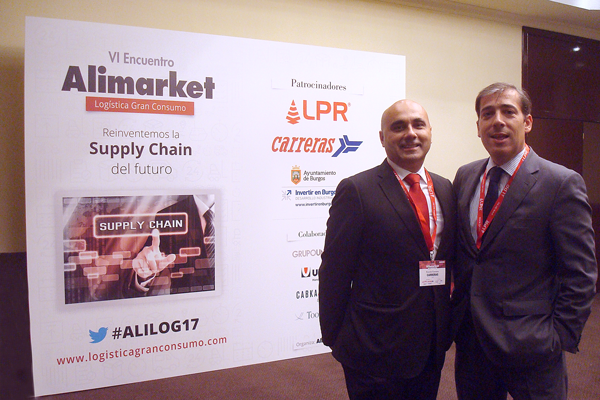 Ricardo Carreras, Consejero Delegado de Carreras, y Javier Jordán, Director Comercial de Logística de Carreras, en el Encuentro de Alimarket.